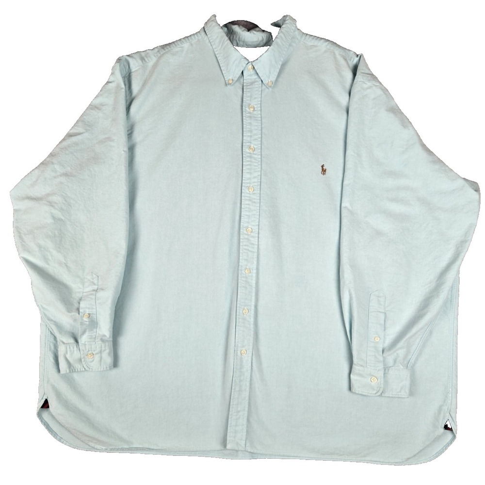 Polo Ralph Lauren Shirt Oxford Long Sleeve Button Down Teal Blue‎ Mens 4XB